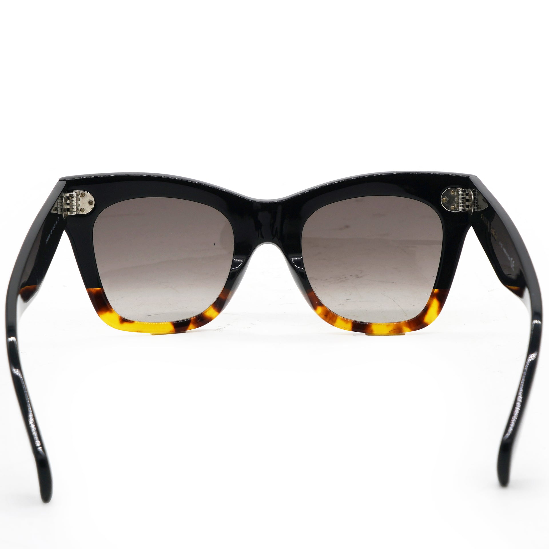 Celine Acetate Polarized Cat Eye Sunglasses CL4004IN Havana Black 