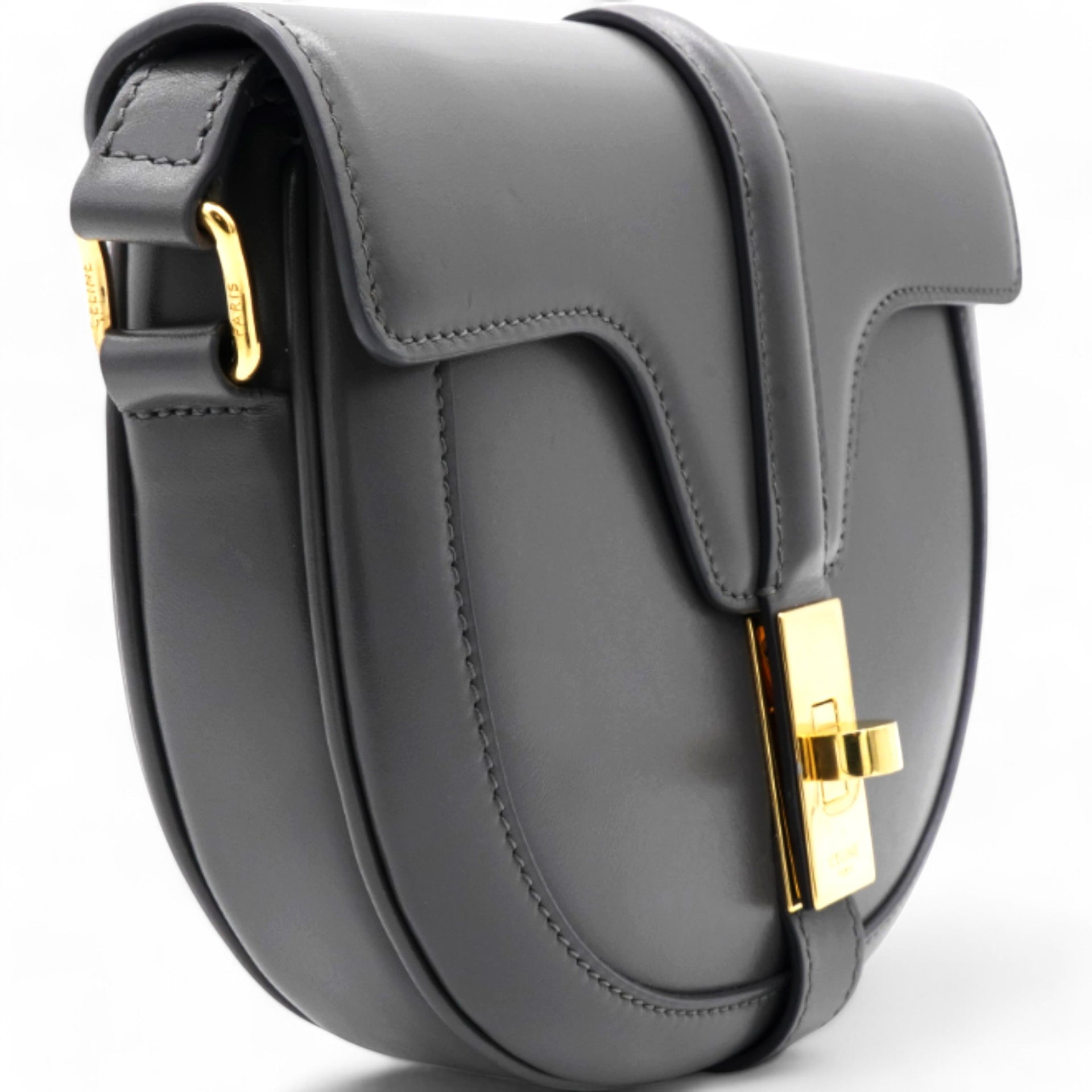 Celine Besace 16 Grey Leather Bag 