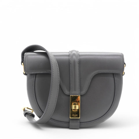 Celine Besace 16 Grey Leather Bag 