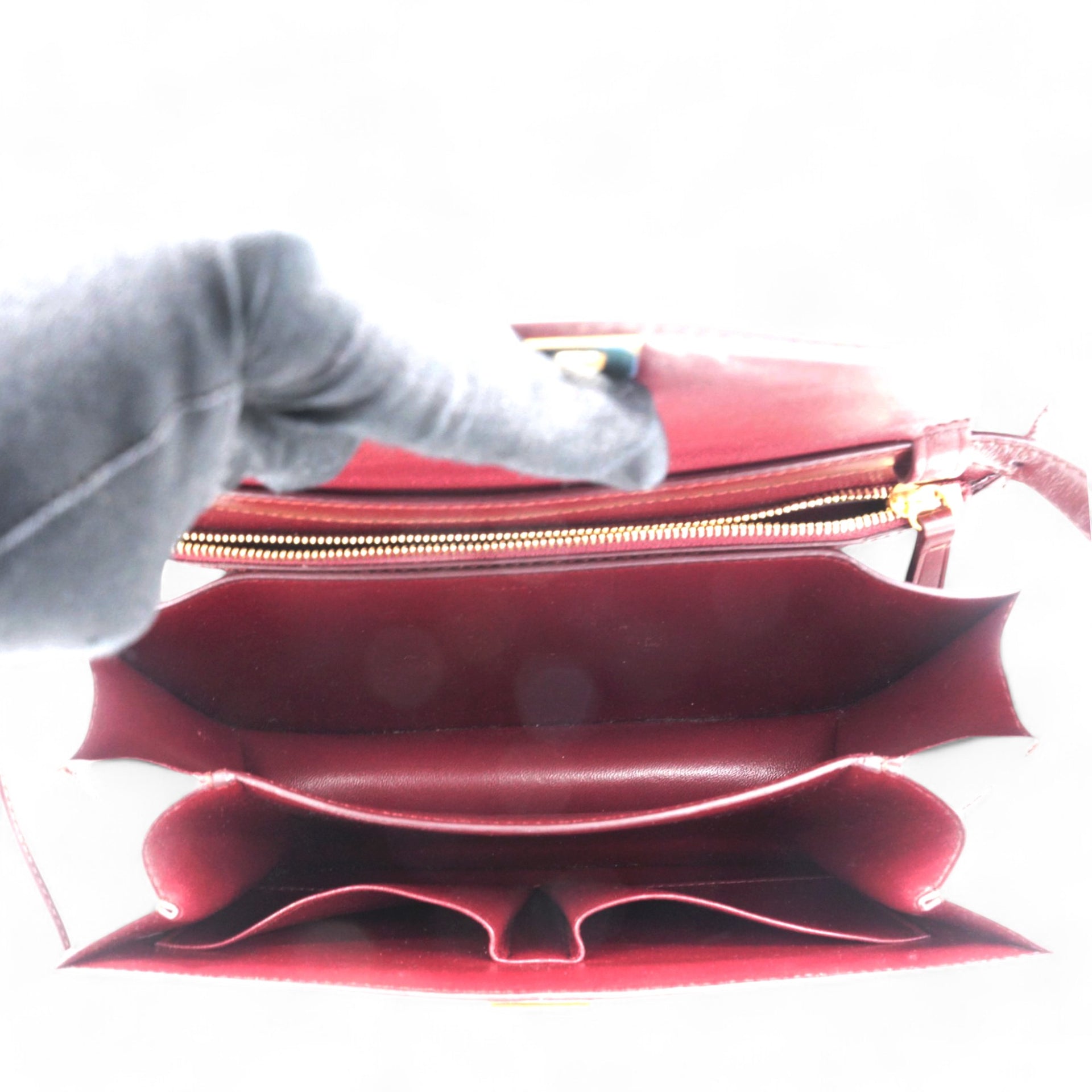 Celine Box Calfskin Medium Classic Box Flap Bag Burgundy 