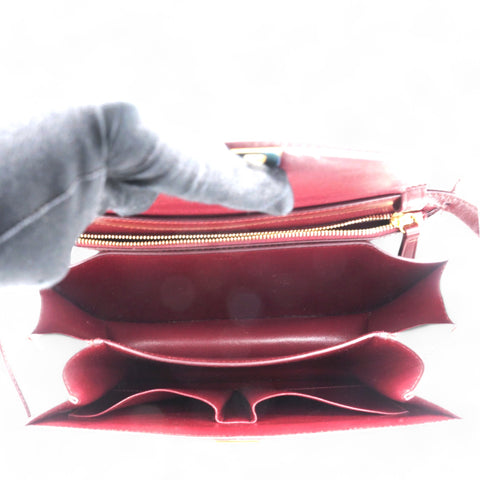 Celine Box Calfskin Medium Classic Box Flap Bag Burgundy 