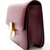 Celine Box Calfskin Medium Classic Box Flap Bag Burgundy 