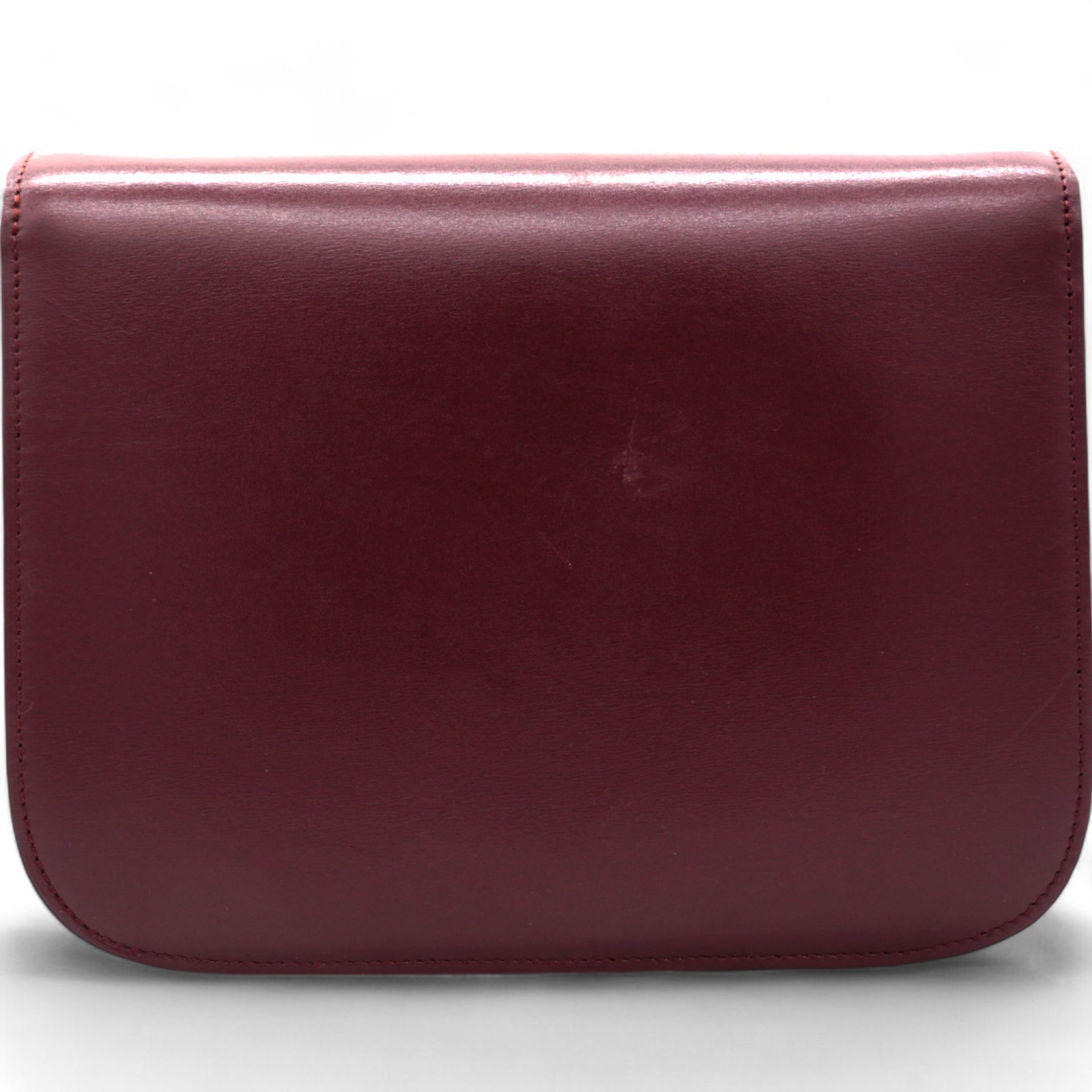 Celine Box Calfskin Medium Classic Box Flap Bag Burgundy 