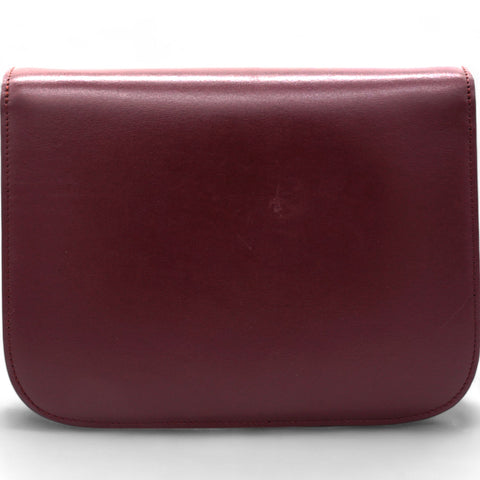 Celine Box Calfskin Medium Classic Box Flap Bag Burgundy 