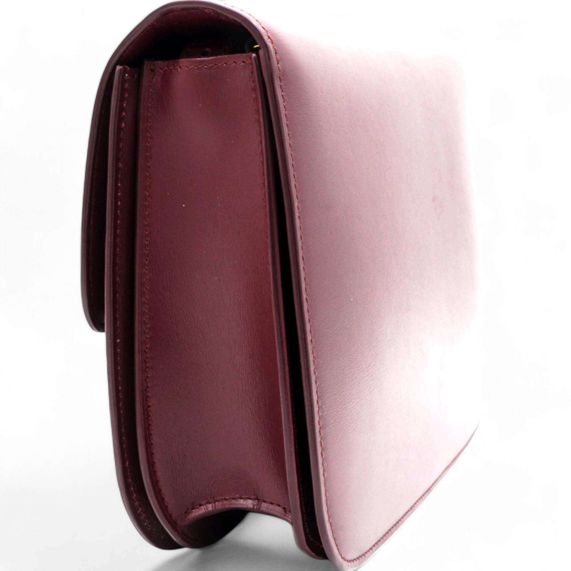 Celine Box Calfskin Medium Classic Box Flap Bag Burgundy 