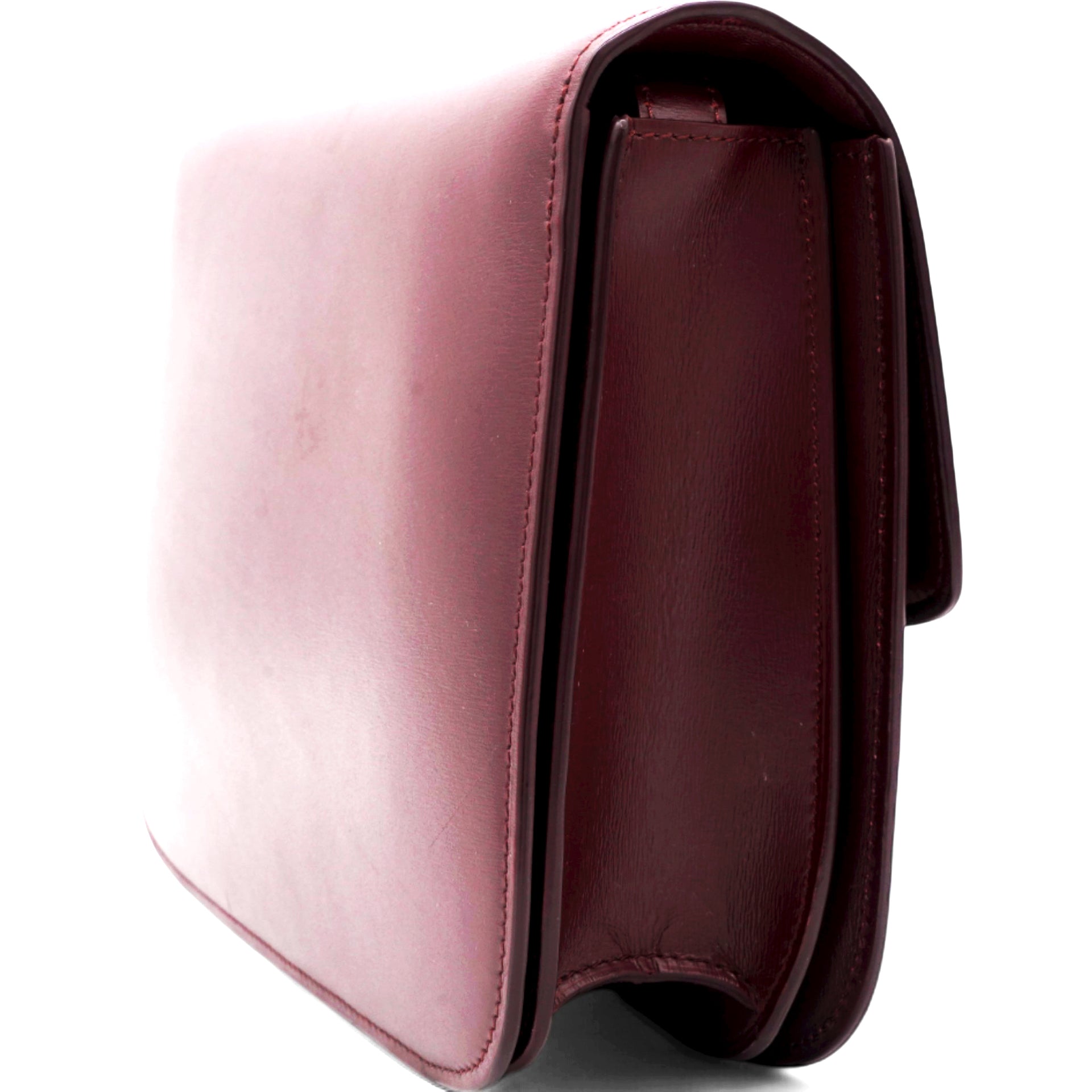 Celine Box Calfskin Medium Classic Box Flap Bag Burgundy 