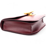 Celine Box Calfskin Medium Classic Box Flap Bag Burgundy 
