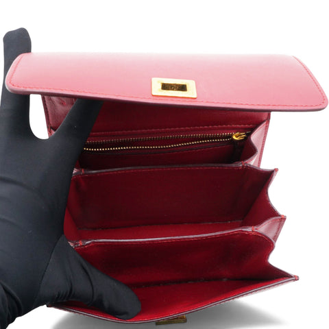 Celine Box Calfskin Mini Classic Box Flap Bag Red