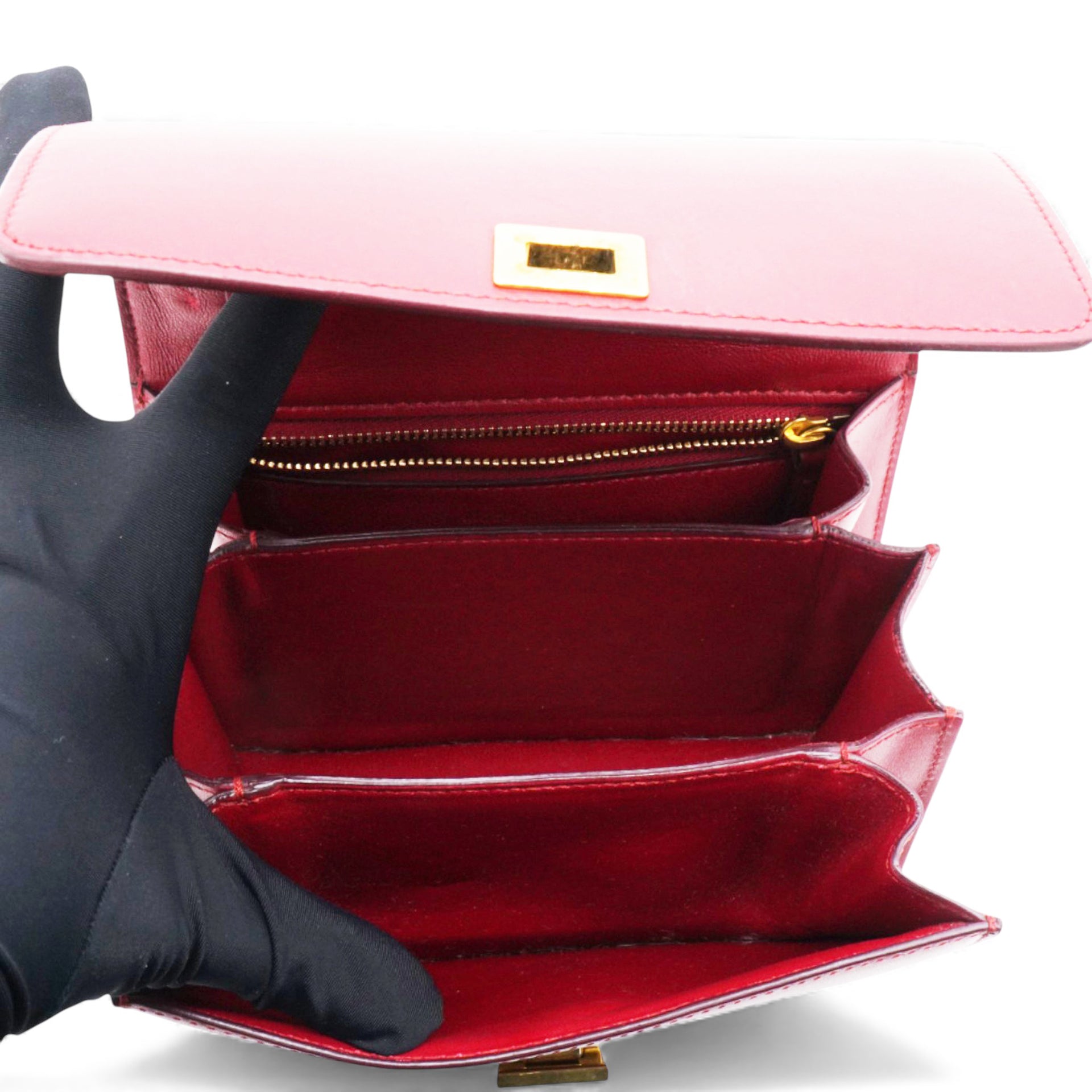 Celine Box Calfskin Mini Classic Box Flap Bag Red