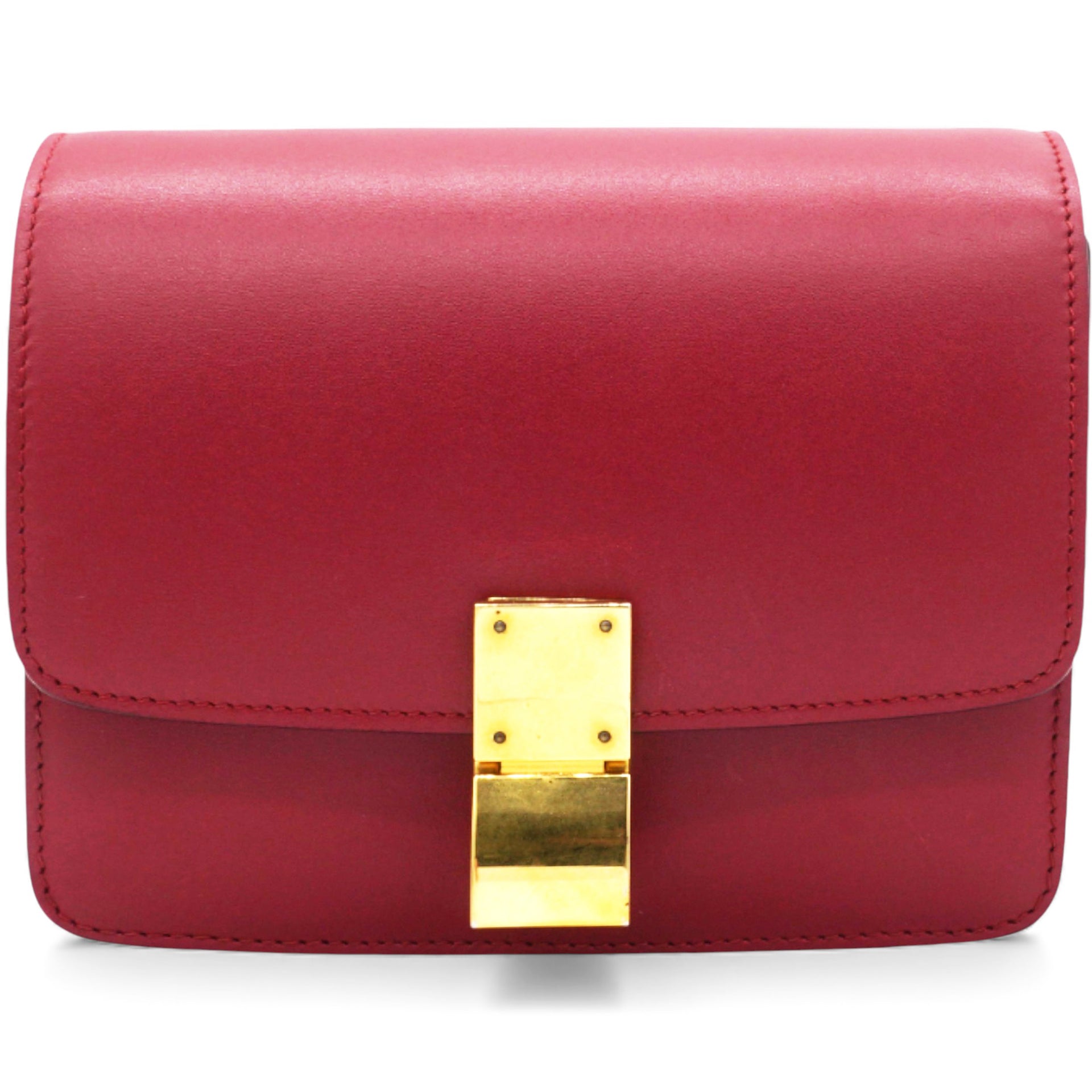 Celine Box Calfskin Mini Classic Box Flap Bag Red