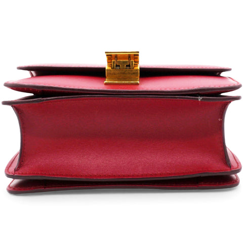 Celine Box Calfskin Mini Classic Box Flap Bag Red