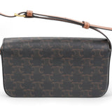 Celine Canvas Calfskin Triomphe Shoulder Bag Tan 