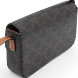 Celine Canvas Calfskin Triomphe Shoulder Bag Tan 