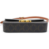 Celine Canvas Calfskin Triomphe Shoulder Bag Tan 