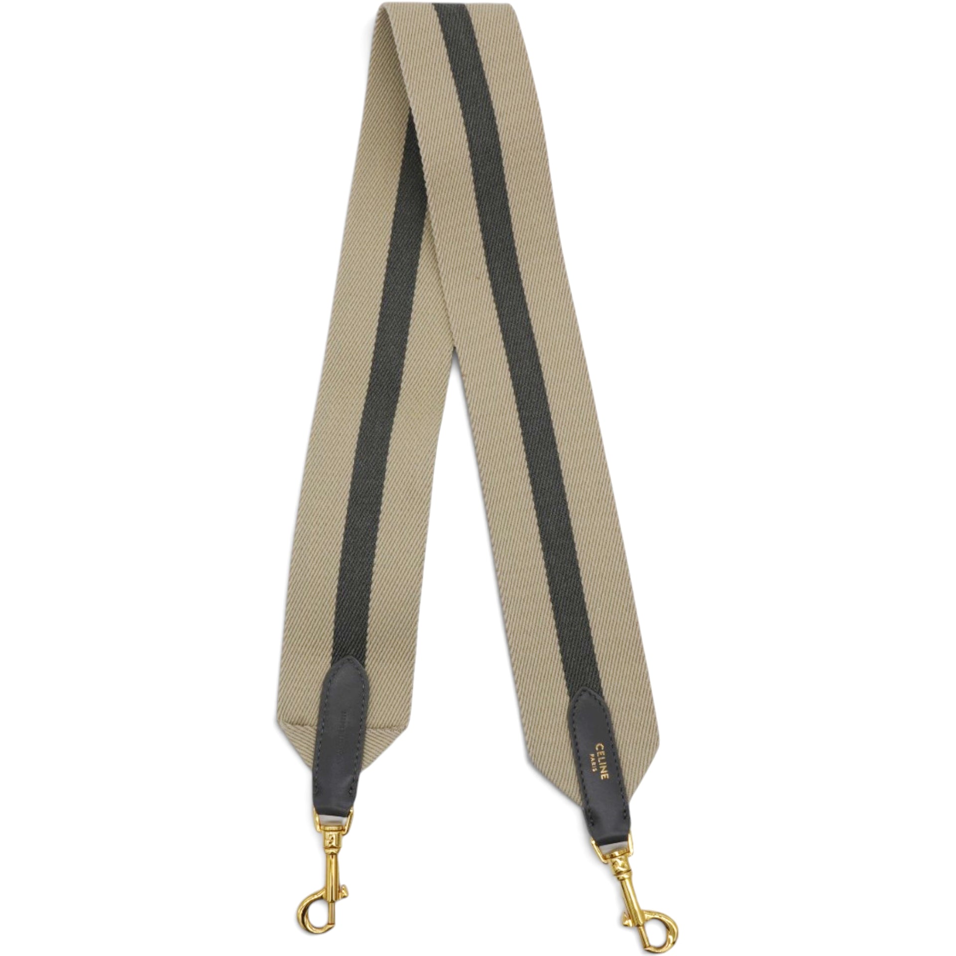 Celine Canvas Striped Strap Natural Grey 
