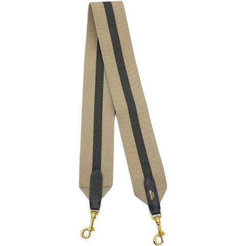 Celine Canvas Striped Strap Natural Grey 