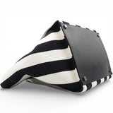 Celine Cotton Canvas Striped Phantom Luggage White Black