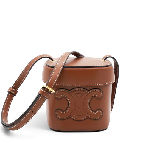 Celine Cuir Triomphe Mini Vanity Case Tan 