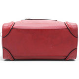 Celine Drummed Leather Nano Luggage Merlot 