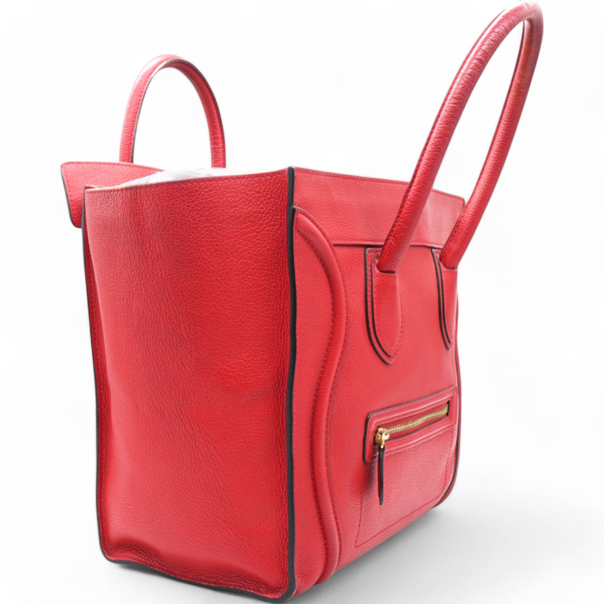  Celine Drummed Luggage Coquelicot Tote 