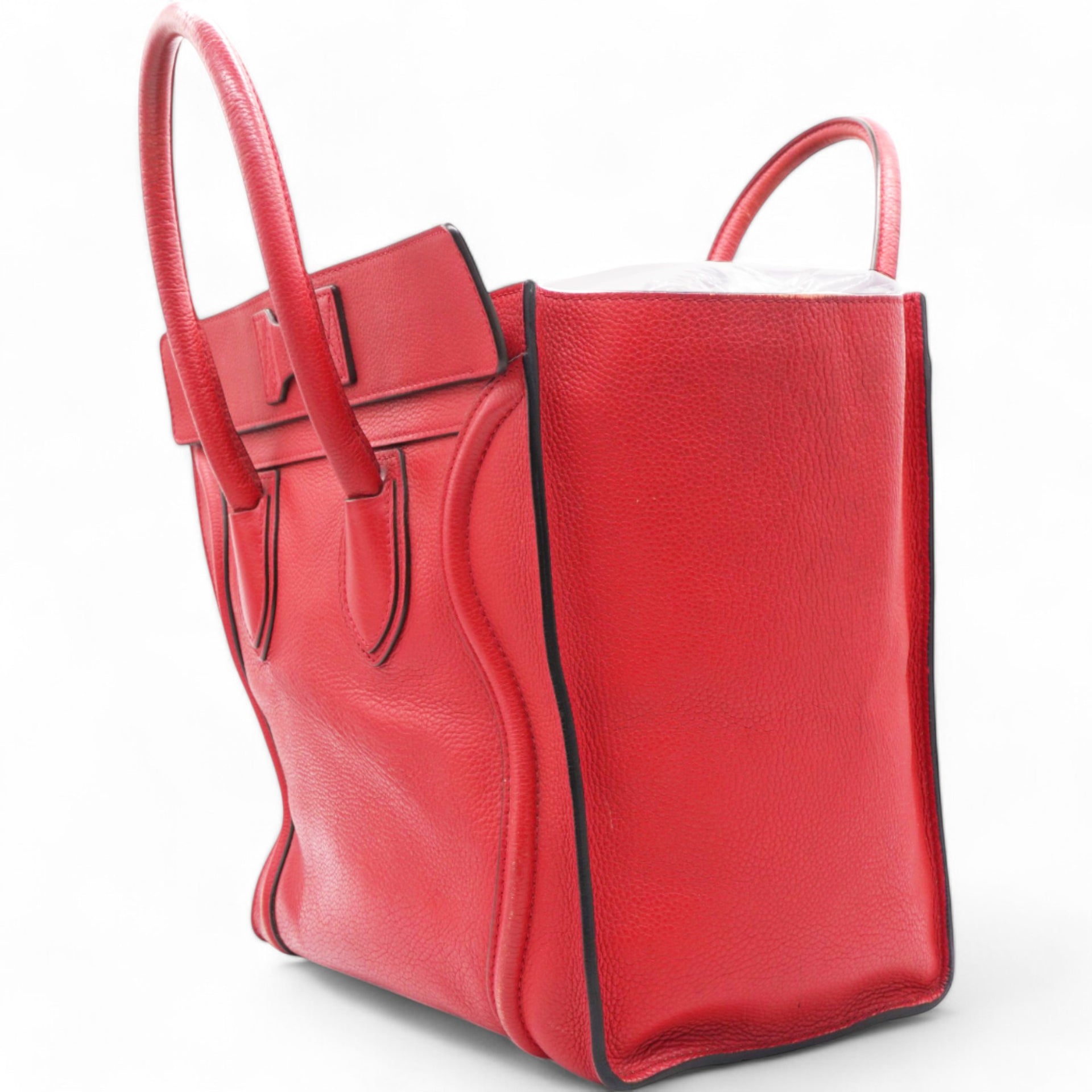  Celine Drummed Luggage Coquelicot Tote 