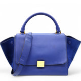 Celine Drummed Suede Trapeze Indigo Blue 