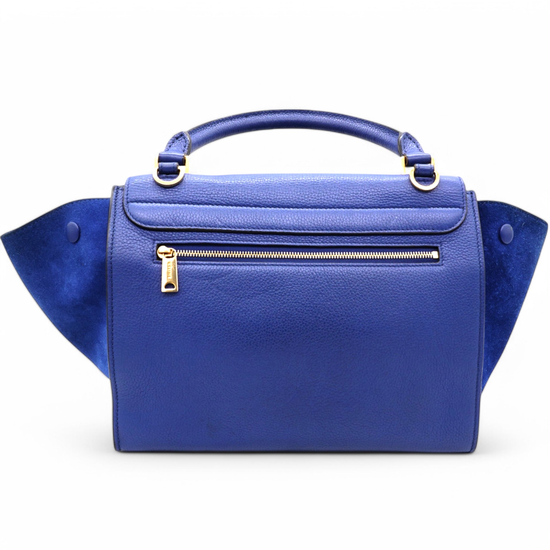 Celine Drummed Suede Trapeze Indigo Blue 