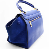 Celine Drummed Suede Trapeze Indigo Blue 