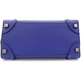 Celine Luggage Handbag In Blue Leather Micro