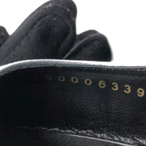 Celine Metalized Leather Ope Back Sandals Silvery Size 38  