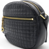 Celine Quilted C Charm Bag Black 