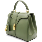 Celine Satinated Calfskin Mini 16 Top Handle Bag Sage 