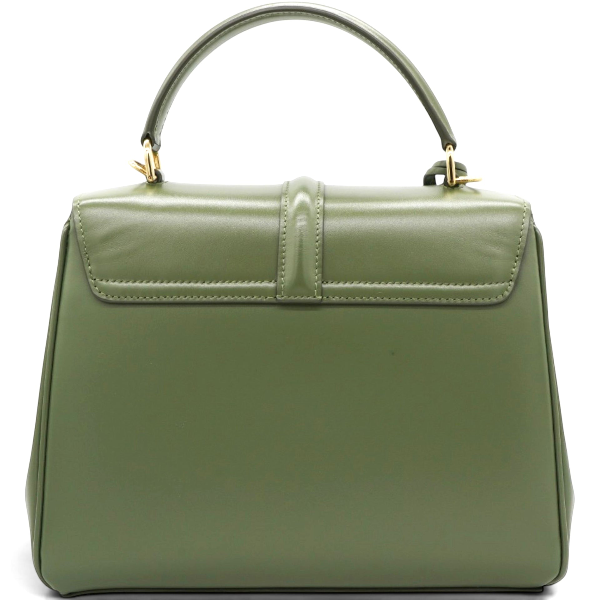Celine Satinated Calfskin Mini 16 Top Handle Bag Sage 