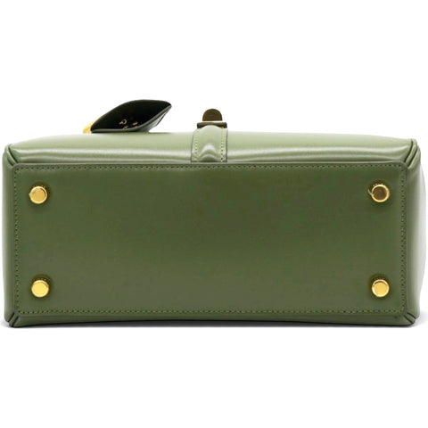 Celine Satinated Calfskin Mini 16 Top Handle Bag Sage 