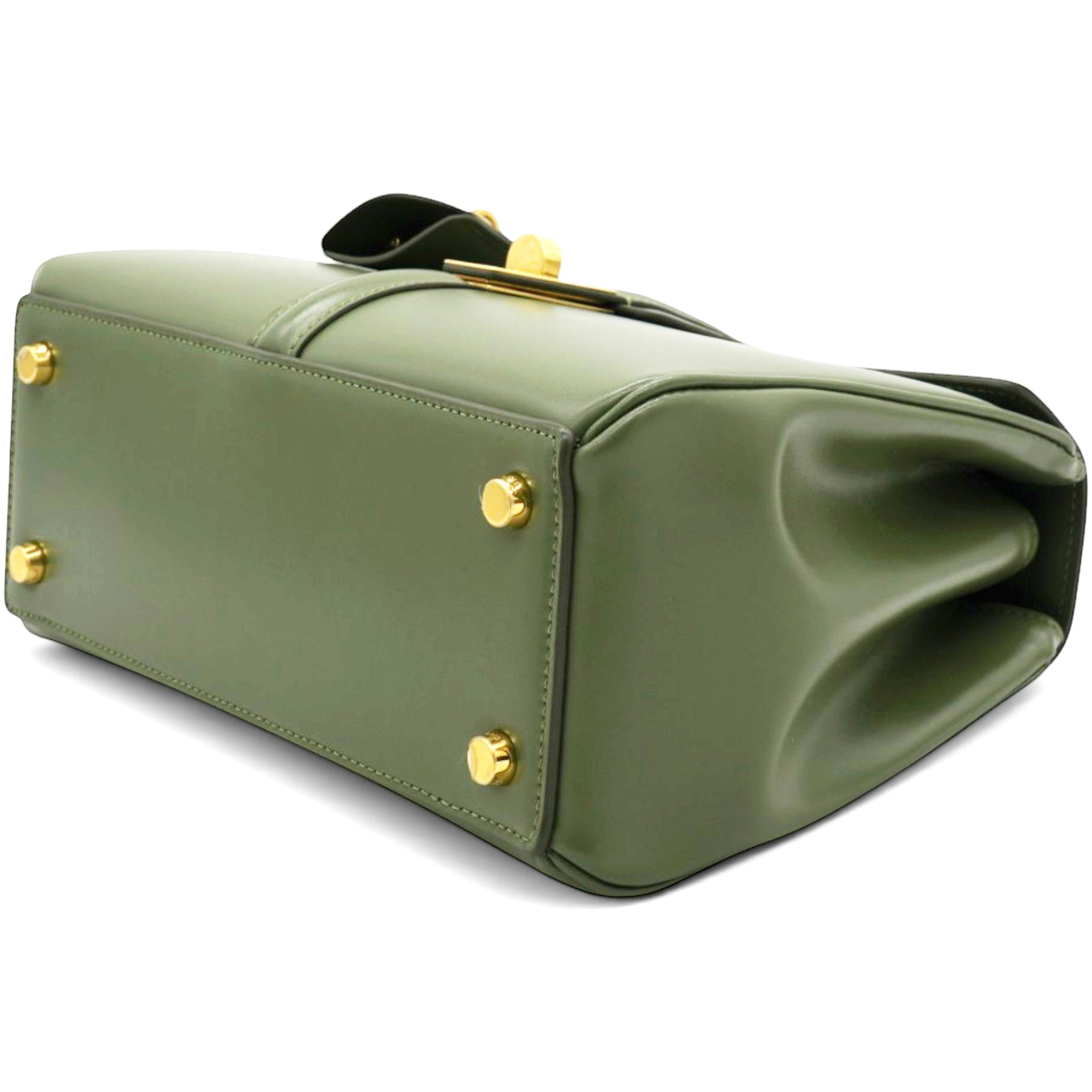 Celine Satinated Calfskin Mini 16 Top Handle Bag Sage 