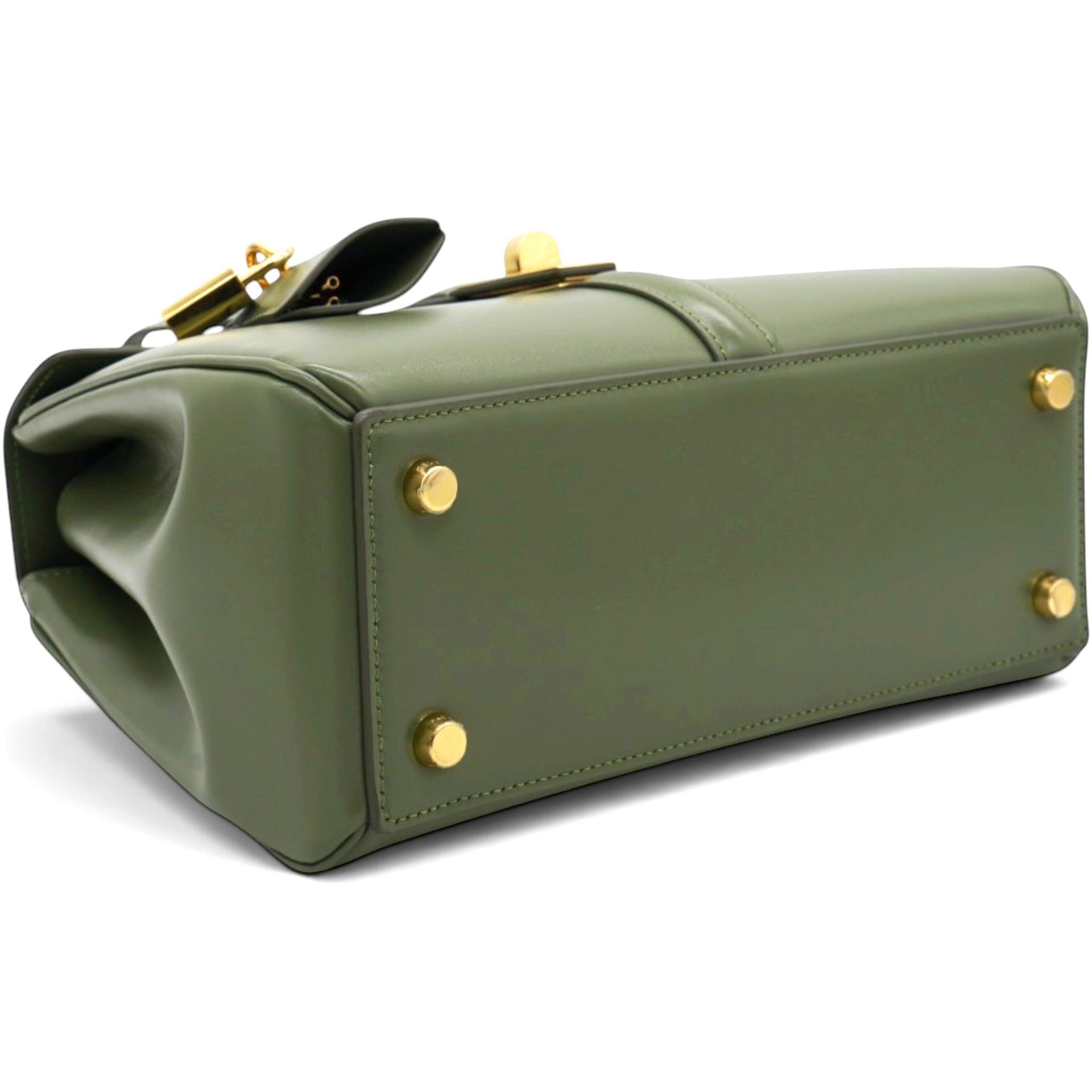 Celine Satinated Calfskin Mini 16 Top Handle Bag Sage 