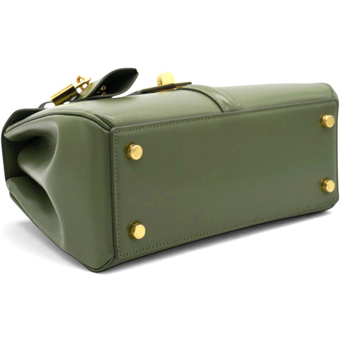 Celine Satinated Calfskin Mini 16 Top Handle Bag Sage 