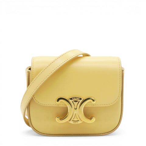 Celine Shiny Calfskin Mini Triomphe Yellow