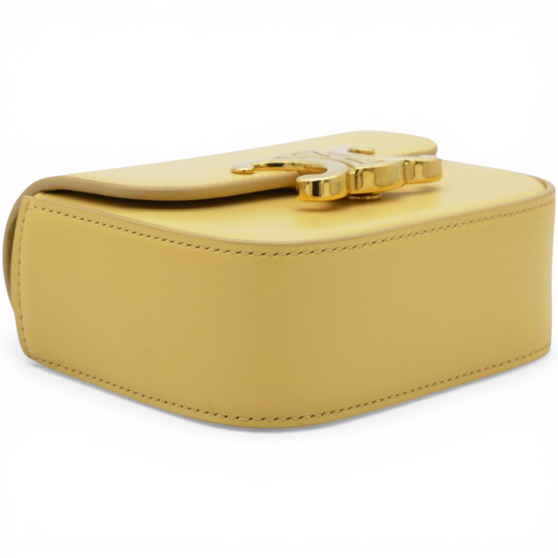 Celine Shiny Calfskin Mini Triomphe Yellow 