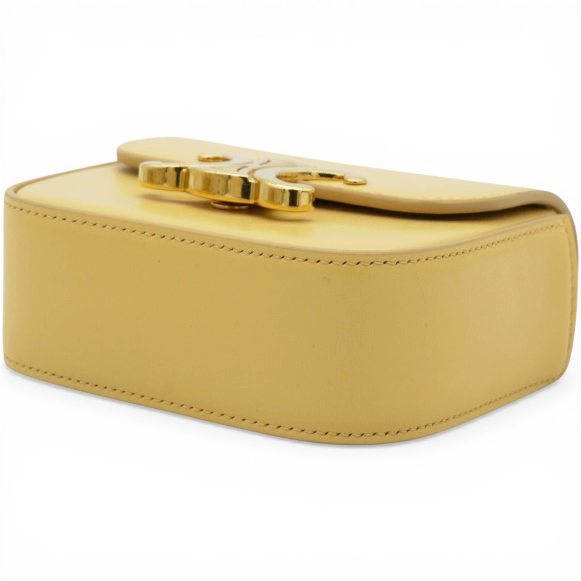 Celine Shiny Calfskin Mini Triomphe Yellow 