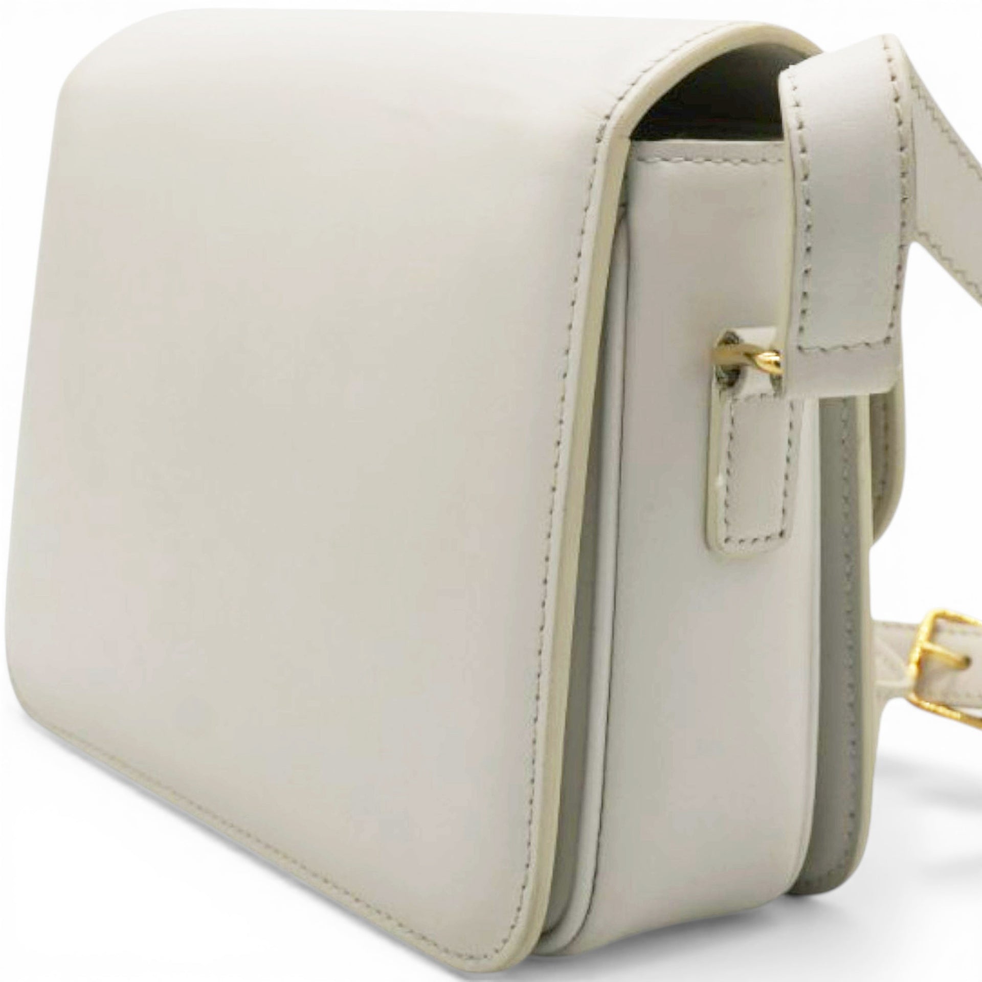 Celine Shiny Calfskin Teen Triomphe White 