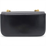 Celine Shiny Leather Triomphe Shoulder Bag Black 