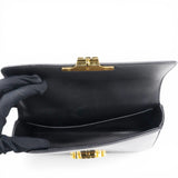 Celine Shiny Leather Triomphe Shoulder Bag Black 