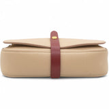 Celine Strap Clutch in Taupe/Red 