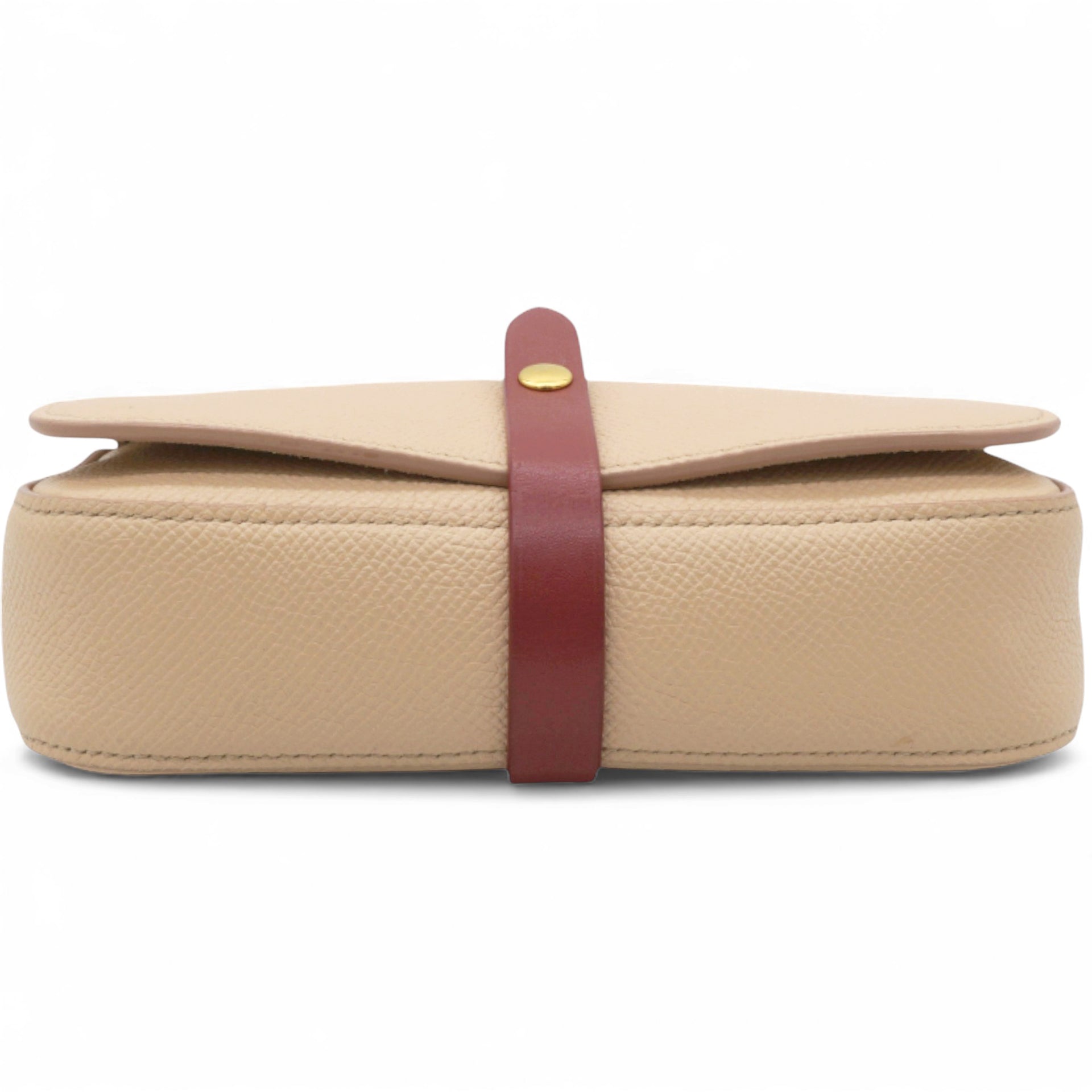 Celine Strap Clutch in Taupe/Red 