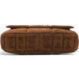 Celine Suede Matelasse Quilted Chain Shoulder Bag Brown 