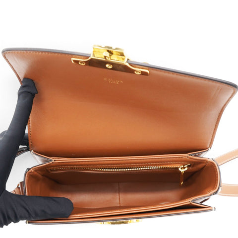 Celine Textile Natural Calfskin Teen Triomphe White Tan 