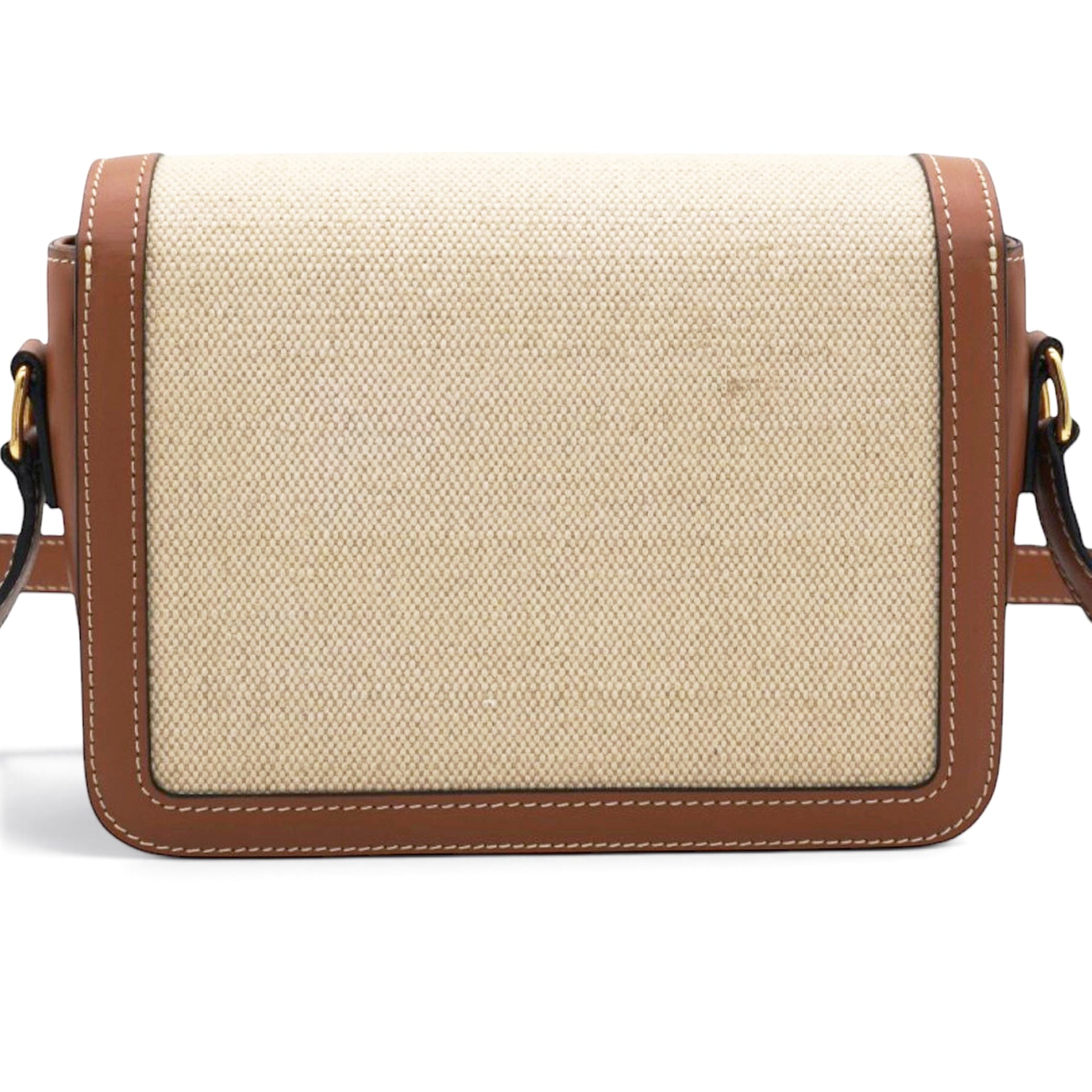Celine Textile Natural Calfskin Teen Triomphe White Tan 
