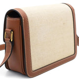 Celine Textile Natural Calfskin Teen Triomphe White Tan 