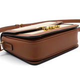 Celine Textile Natural Calfskin Teen Triomphe White Tan 